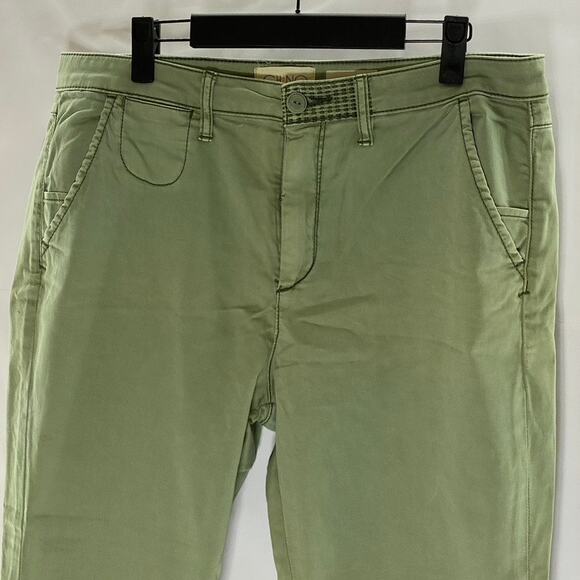 CHINO By ANTHROPOLOGIE Women's Green Mid-Rise Slim-Fit Ankle Chino Pant SZ 31 - Picture 3 of 15